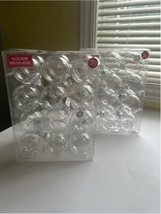 Make Market Other - NEW 2 Sets Make Market Clear Plastic Round Ornaments 24-Piece Sets